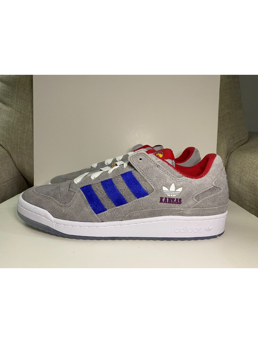 Adidas Forum Low CL HQ7485 Mens Sneaker 15 Wolf Gray Blue Leather Athletic Shoes